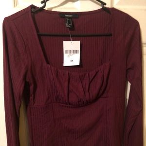 Burgundy, medium sized Forever21 shirt